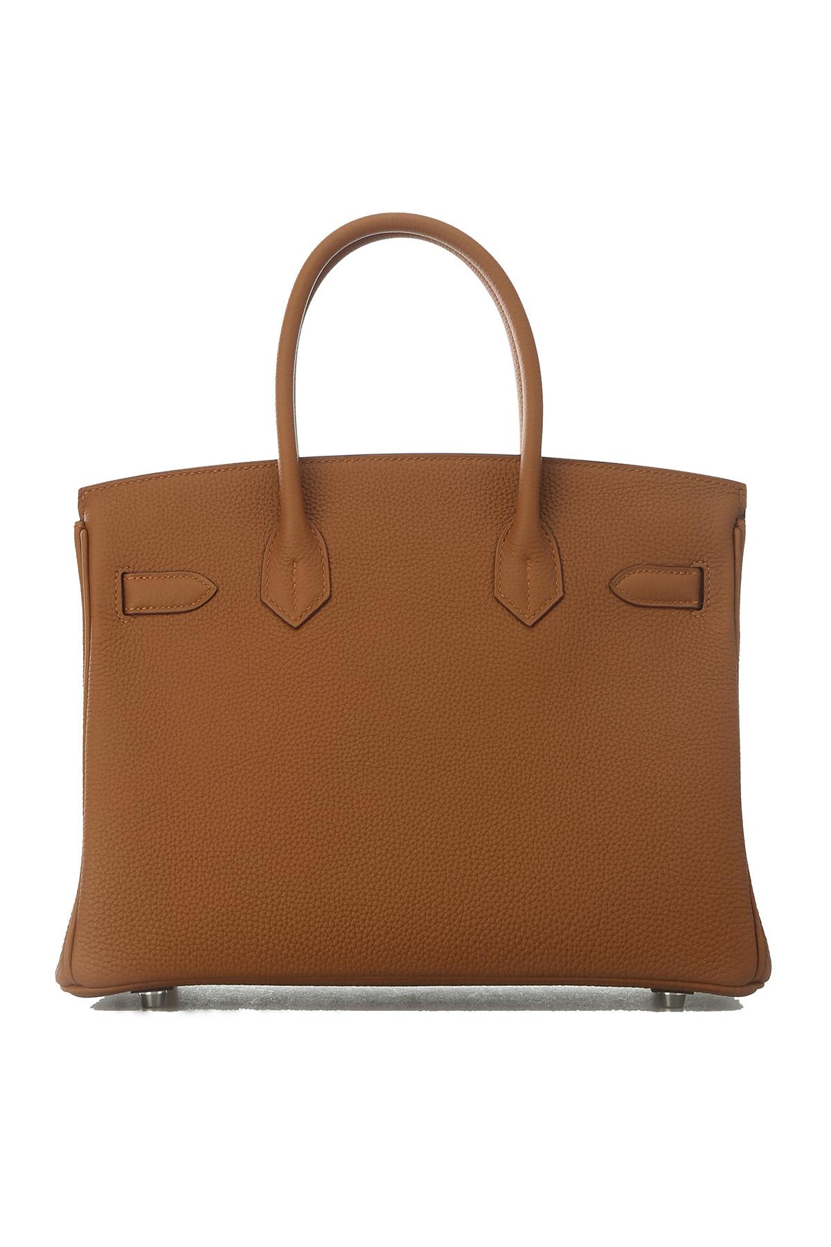 HERMÈS MASTER BIRKIN 30 TOGO LEATHER GOLDEN BROWN WITH AMBER YELLOW AND SILVER BUCKLE BAG H028365CC04 (30*22*15cm)